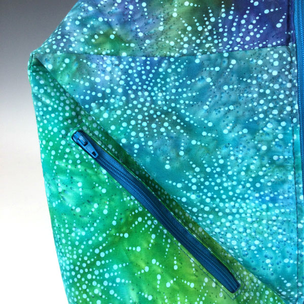 Green/Blue Batik Rucksack Backpack - Dianne Wood - Image 4